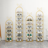 SOGA 2X 7 Tier Bunny Ears Shape  Gold Plated Metal Shoe Organizer Space Saving Portable Footwear Storage Shelf - Cafe Supply