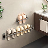 SOGA 2X 69cm Wall-Mounted Slipper Organiser Adhesive Storage Space-Saving Wall Rack - Cafe Supply