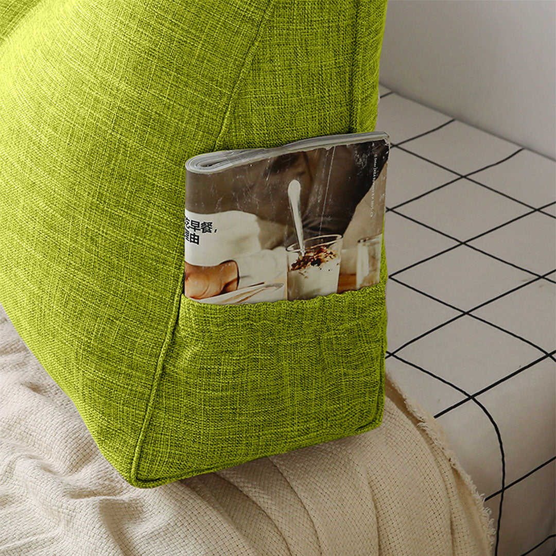 SOGA 2X 180cm Green Triangular Wedge Bed Pillow Headboard Backrest Bedside Tatami Cushion Home Decor - Cafe Supply