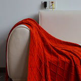 SOGA 2X Red Diamond Pattern Knitted Throw Blanket Warm Cozy Woven Cover Couch Bed Sofa Home Decor with Tassels - Cafe Supply