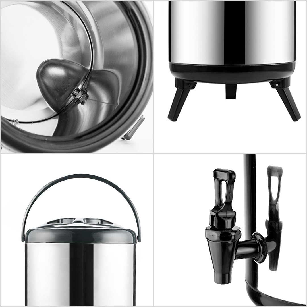 SOGA 4X 14L Portable Insulated Cold/Heat Coffee Tea Beer Barrel Brew Pot With Dispenser - Cafe Supply