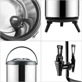 SOGA 4X 14L Portable Insulated Cold/Heat Coffee Tea Beer Barrel Brew Pot With Dispenser - Cafe Supply