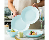 SOGA Light Blue Japanese Style Ceramic Dinnerware Crockery Soup Bowl Plate Server Kitchen Home Decor Set of 10 - Cafe Supply