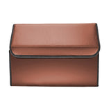 SOGA 2X Leather Car Boot Collapsible Foldable Trunk Cargo Organizer Portable Storage Box Coffee Medium - Cafe Supply