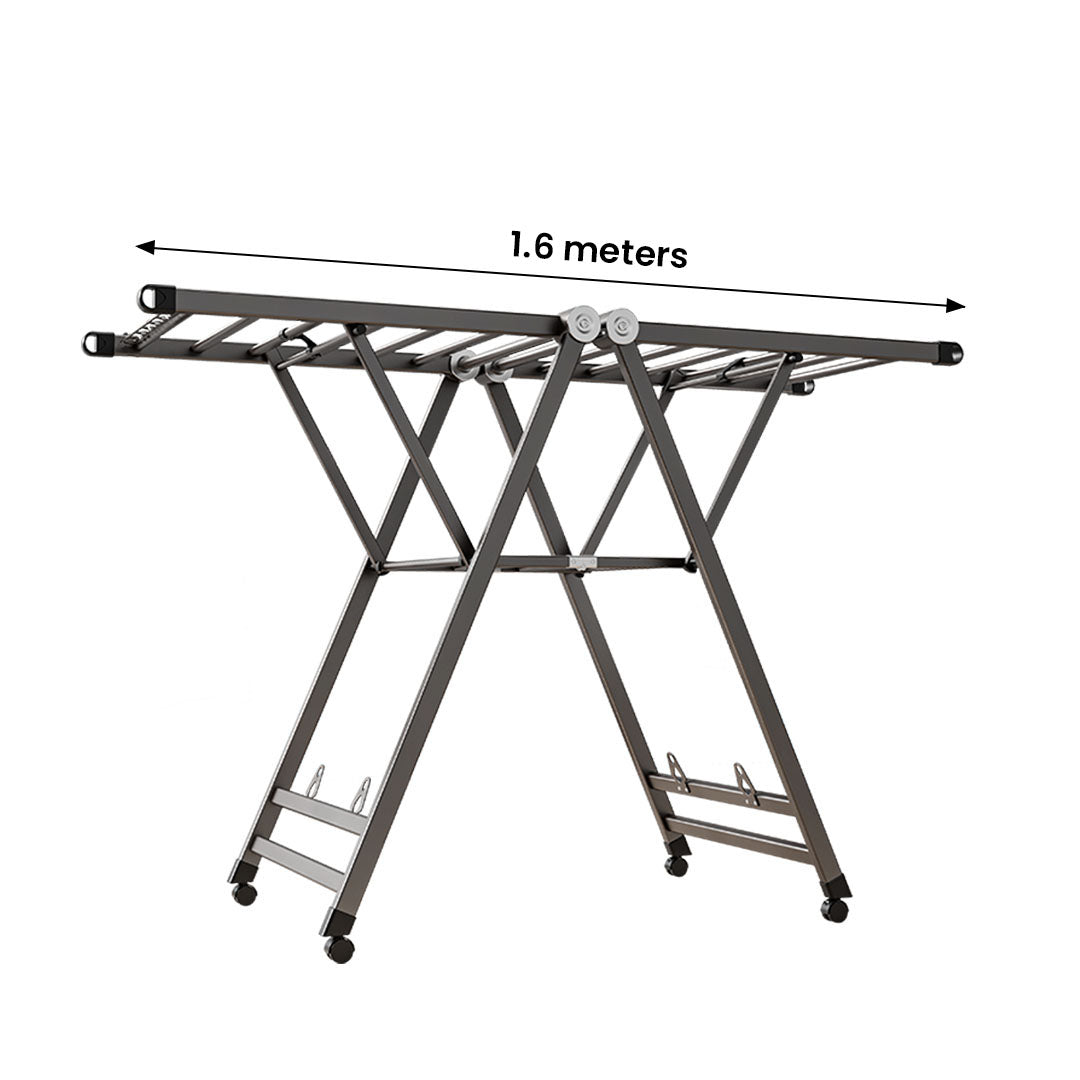 SOGA 1.6m Portable Wing Shape Clothes Drying Rack Foldable Space-Saving Laundry Holder - Cafe Supply