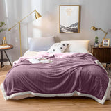 SOGA 2X Throw Blanket Warm Cozy Double Sided Thick Flannel Coverlet Fleece Bed Sofa Comforter Purple - Cafe Supply