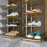 SOGA 5 Tier Gold Plated Metal Shoe Organizer Space Saving Portable Footwear Storage Shelf - Cafe Supply
