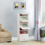SOGA 7 Tier White Shoe Rack Organizer Sneaker Footwear Storage Stackable Stand Cabinet Portable Wardrobe with Cover - Cafe Supply