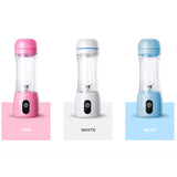 SOGA 2X 380ml Portable Mini USB Rechargeable Handheld Fruit Mixer Juicer Pink - Cafe Supply