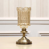 SOGA 28.5cm Transparent Glass Flower Vase with Metal Base Filler Vase - Cafe Supply