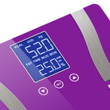 SOGA 2X Digital Body Fat Scale Bathroom Scales Weight Gym Glass Water LCD Purple/Pink - Cafe Supply