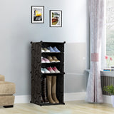 SOGA 2X  4 Tier Shoe Rack Organizer Sneaker Footwear Storage Stackable Stand Cabinet Portable Wardrobe with Cover - Cafe Supply