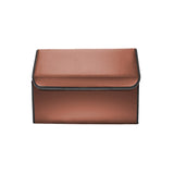 SOGA Leather Car Boot Collapsible Foldable Trunk Cargo Organizer Portable Storage Box Coffee Medium - Cafe Supply
