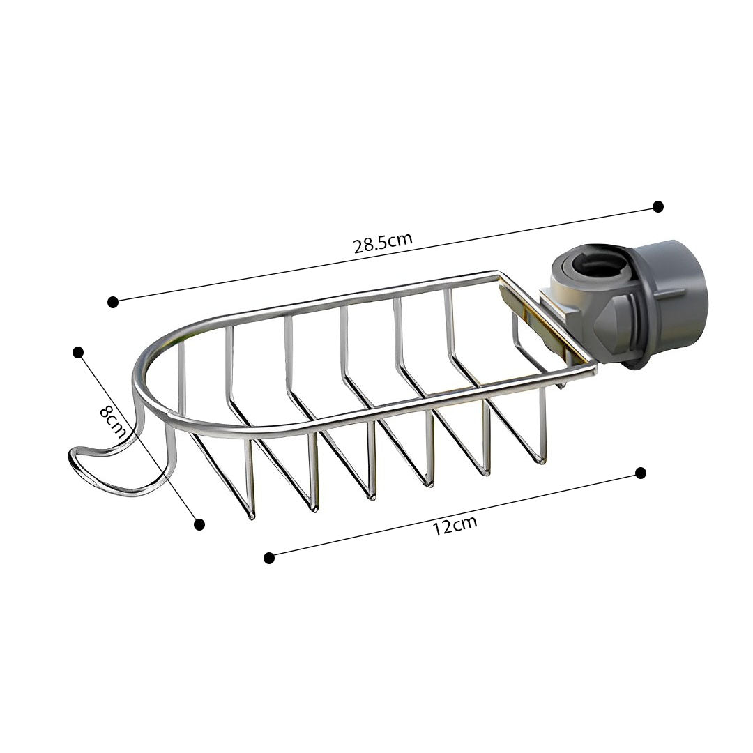 SOGA 2X Silver Single Kitchen Sink Organiser Faucet Soap Sponge Caddy Rack Storage Drainer - Cafe Supply