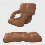 SOGA Foldable Lounge Cushion Adjustable Floor Lazy Recliner Chair with Armrest Coffee - Cafe Supply