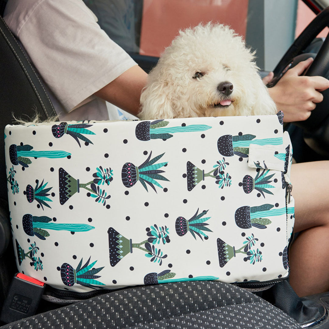 SOGA 2X Car Central Control Nest Pet Safety Travel Bed Dog Kennel Portable Washable Pet Bag White - Cafe Supply