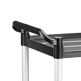 SOGA 2 Tier Food Trolley Portable Kitchen Cart Multifunctional Big Utility Service with wheels 845x430x940mm Black - Cafe Supply