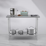 SOGA 120*70*85cm Commercial Catering Kitchen Stainless Steel Prep Work Bench