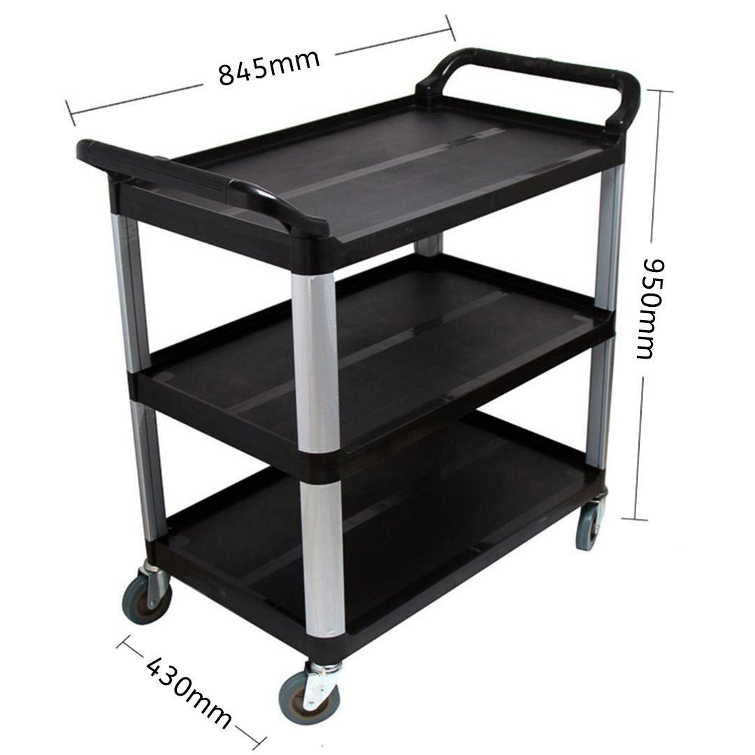 SOGA 2X 3 Tier 83.5x43x95cm Food Trolley Food Waste Cart Food Utility Mechanic Kitchen Small - Cafe Supply