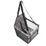 SOGA 2X Waterproof Pet Booster Car Seat Breathable Mesh Safety Travel Portable Dog Carrier Bag Grey - Cafe Supply