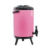 SOGA 4X 8L Stainless Steel Insulated Milk Tea Barrel Hot and Cold Beverage Dispenser Container with Faucet Pink - Cafe Supply