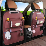 SOGA 2X PVC Leather Car Back Seat Storage Bag Multi-Pocket Organizer Backseat and iPad Mini Holder Coffee - Cafe Supply