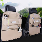 SOGA 2X Leather Car Back Seat Storage Bag Multi-Pocket Organizer Backseat and iPad Mini Holder White - Cafe Supply