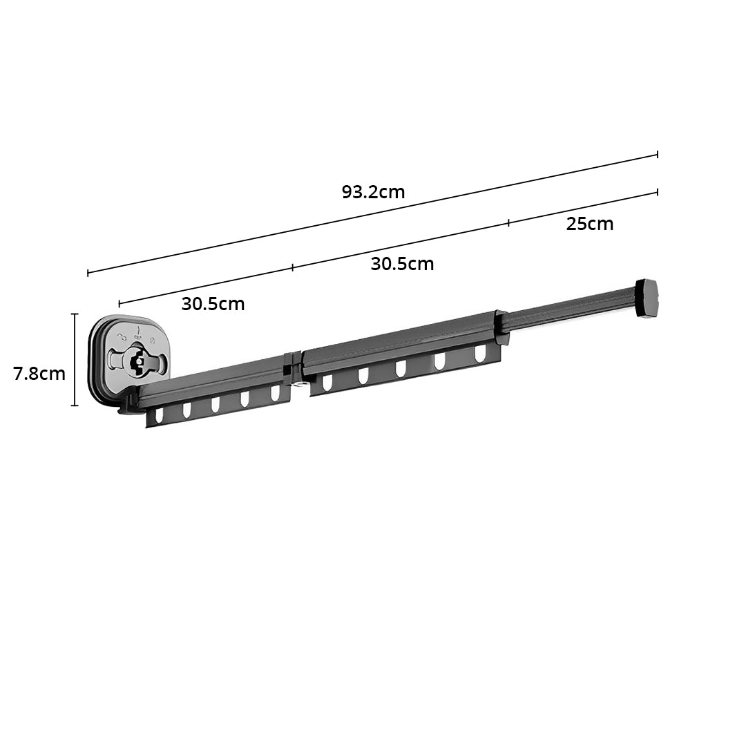 SOGA 2X  93.2cm Wall-Mounted Clothing Dry Rack Retractable Space-Saving Foldable Hanger - Cafe Supply