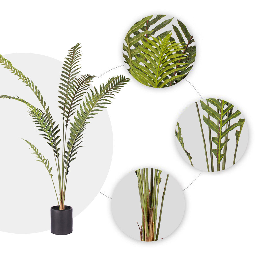 SOGA 2X 210cm Artificial Green Rogue Hares Foot Fern Tree Fake Tropical Indoor Plant Home Office Decor - Cafe Supply