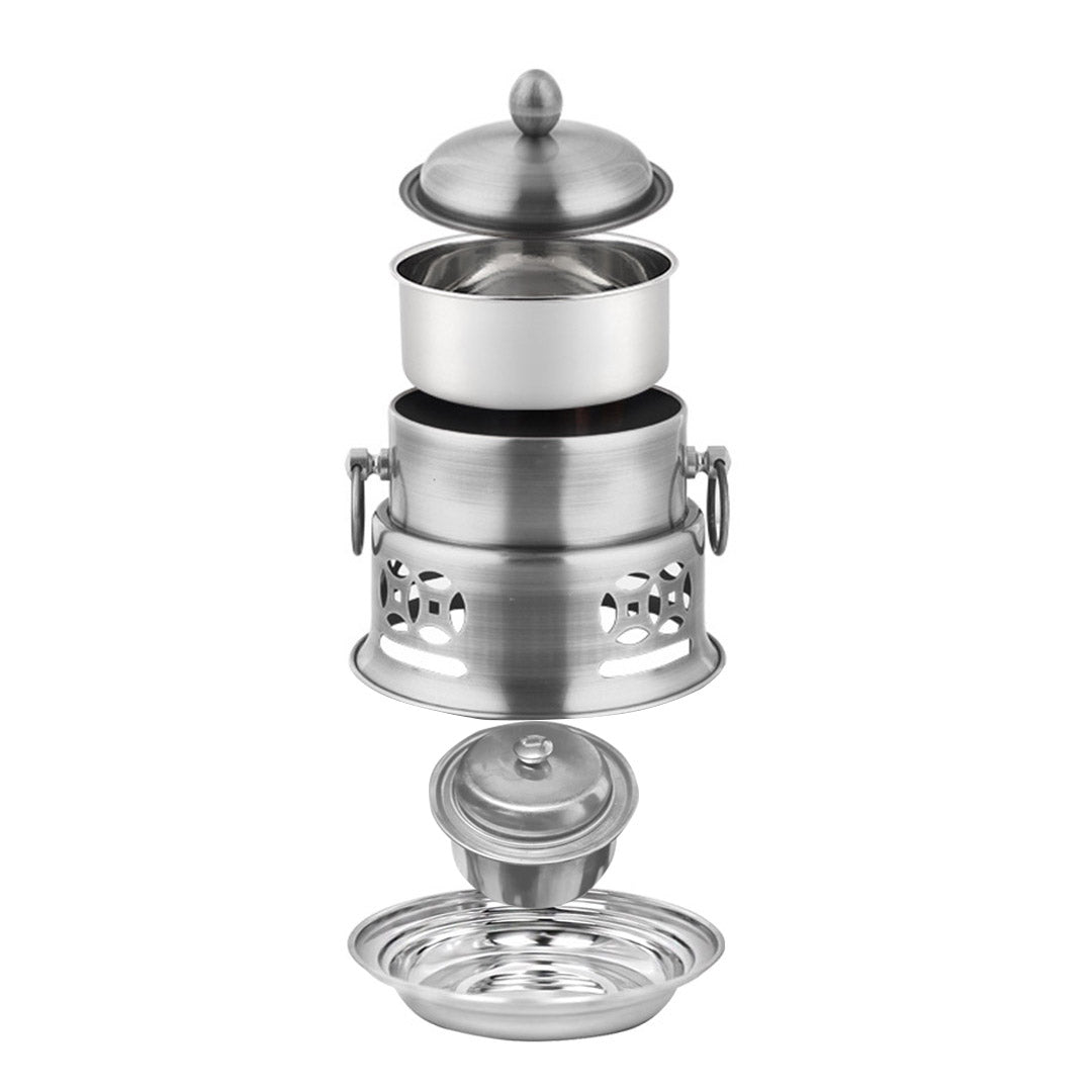 SOGA Stainless Steel Mini Asian Buffet Hot Pot Single Person Shabu Alcohol Stove Burner with Lid - Cafe Supply