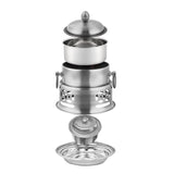 SOGA Stainless Steel Mini Asian Buffet Hot Pot Single Person Shabu Alcohol Stove Burner with Lid - Cafe Supply
