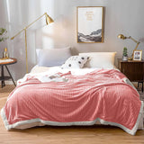 SOGA 2X Throw Blanket Warm Cozy Double Sided Thick Flannel Coverlet Fleece Bed Sofa Comforter Pink - Cafe Supply