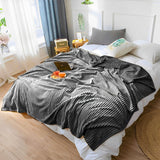 SOGA 2X GreyThrow Blanket Warm Cozy Striped Pattern Thin Flannel Coverlet Fleece Bed Sofa Comforter - Cafe Supply