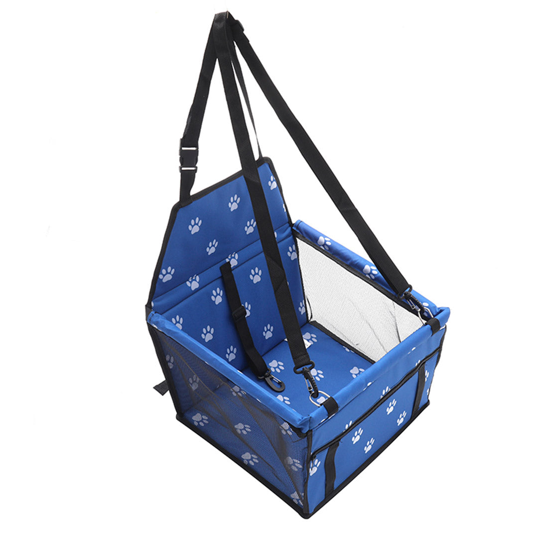 SOGA 2X Waterproof Pet Booster Car Seat Breathable Mesh Safety Travel Portable Dog Carrier Bag Blue - Cafe Supply