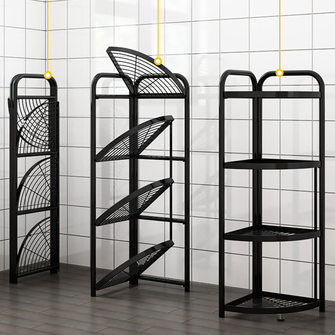 SOGA 4 Tier Steel Triangular  Corner Stand Multi-Functional Shelves Portable Storage Organizer - Cafe Supply