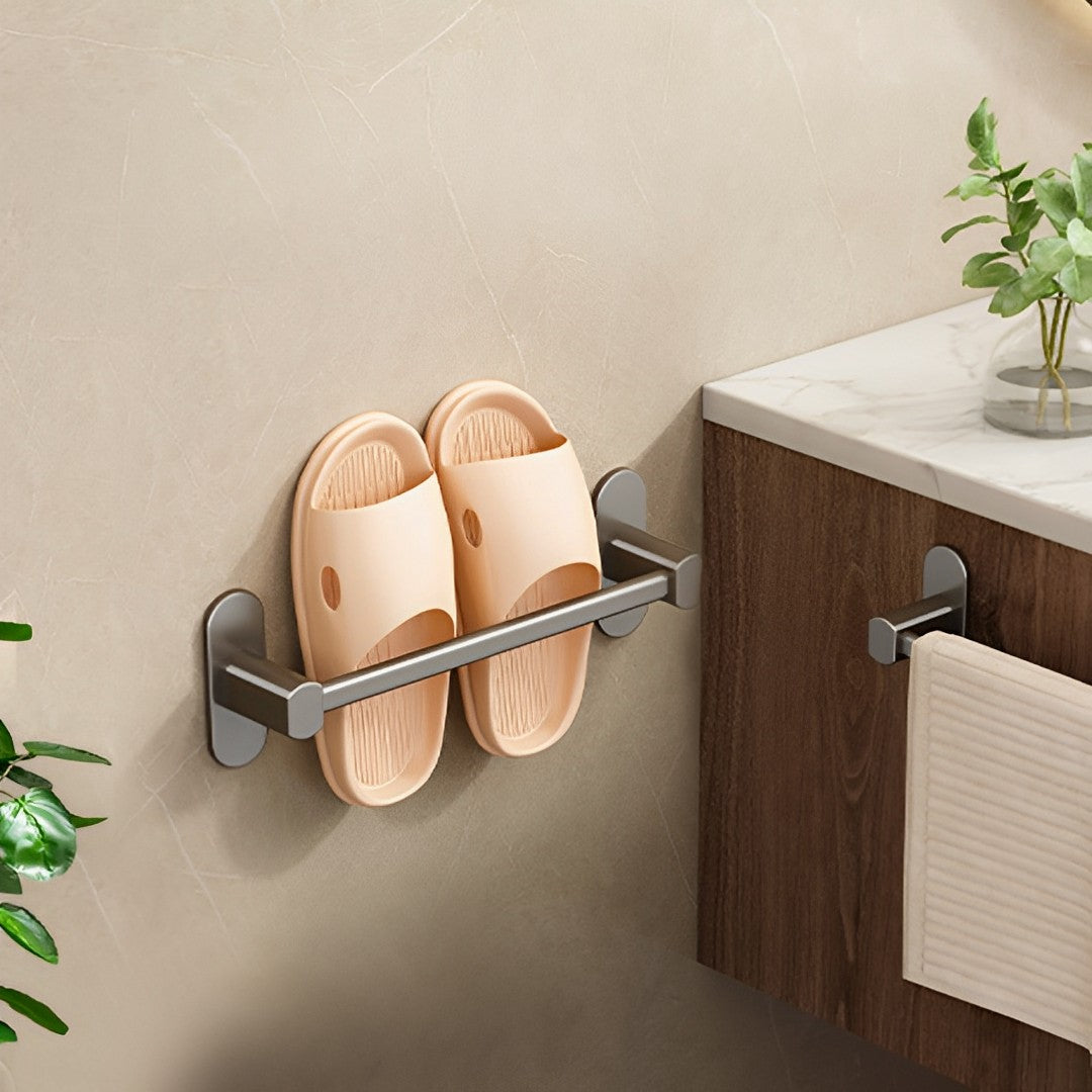 SOGA 29cm Wall-Mounted Slipper Organiser Adhesive Storage Space-Saving Wall Rack - Cafe Supply