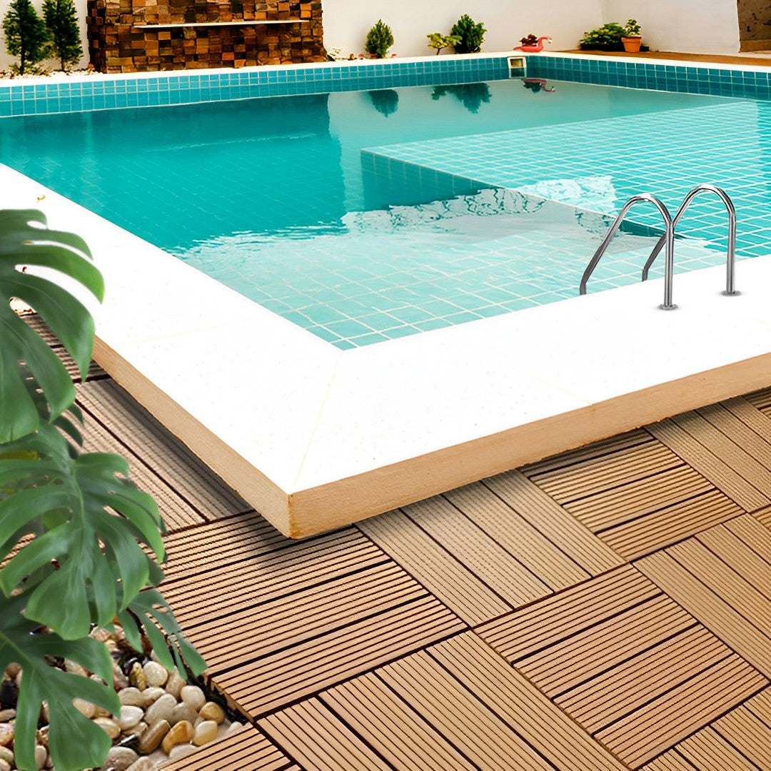 SOGA 2X 11 pcs Coffee DIY Wooden Composite Decking Tiles Garden Outdoor Backyard Flooring Home Decor - Cafe Supply