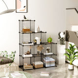 SOGA 2X Black Portable 9-Cube 3 Column Storage Organiser Foldable DIY Modular Grid Space Saving Shelf - Cafe Supply