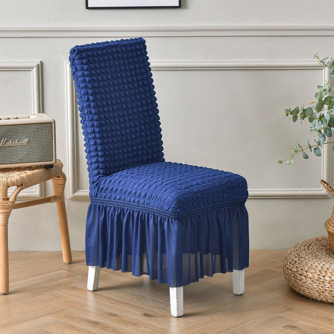 SOGA Blue Chair Cover Seat Protector with Ruffle Skirt Stretch Slipcover Wedding Party Home Decor - Cafe Supply