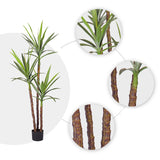 SOGA 2X 150cm Artificial Natural Green Dracaena Yucca Tree Fake Tropical Indoor Plant Home Office Decor - Cafe Supply