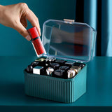 SOGA Green Cosmetic Jewelry Storage Organiser Set Makeup Brush Lipstick Skincare Holder Jewelry Storage Box with Handle - Cafe Supply