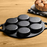 SOGA 2X 31.5cm Cast Iron Takoyaki Fry Pan Octopus Balls Maker 7 Hole Cavities Grill Mold - Cafe Supply