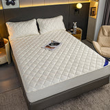 SOGA 2X White 183cm Wide Cross-Hatch Mattress Cover Thick Quilted Stretchable Bed Spread Sheet Protector with Pillow Covers - Cafe Supply