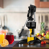 SOGA 2X Stainless Steel Manual Juicer Hand Press Juice Extractor Squeezer Lemon Orange Citrus Black - Cafe Supply