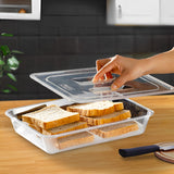 SOGA 100mm Clear Gastronorm GN Pan 1/2 Food Tray Storage Bundle of 4 with Lid - Cafe Supply