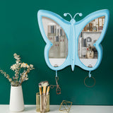 SOGA 2X Blue Butterfly Shape Wall-Mounted Makeup Organiser Dustproof Waterproof Bathroom Storage Box Home Decor - Cafe Supply
