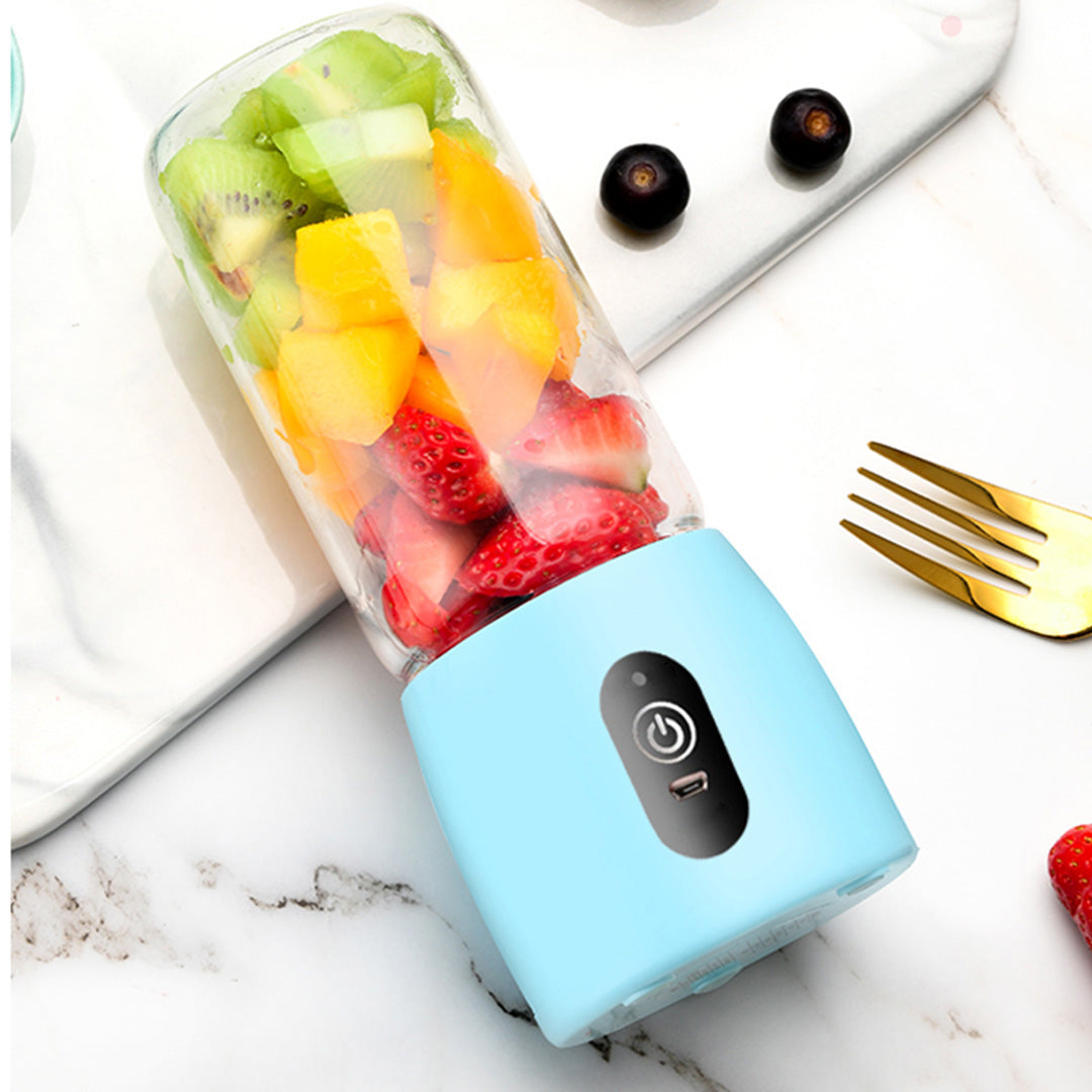 SOGA 2X Portable Mini USB Rechargeable Handheld Juice Extractor Fruit Mixer Juicer Blue - Cafe Supply