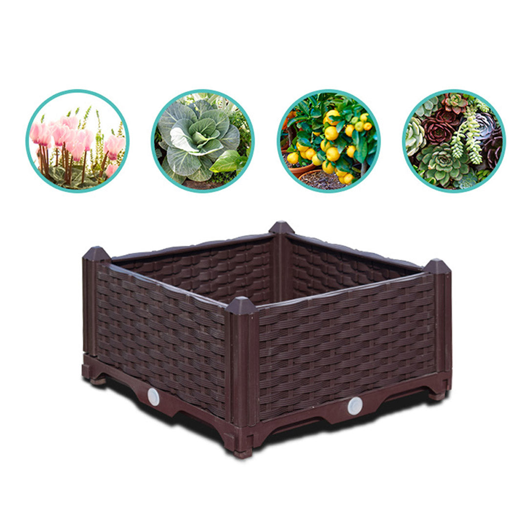 SOGA 2X 80cm Raised Planter Box Vegetable Herb Flower Outdoor Plastic Plants Garden Bed - Cafe Supply