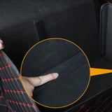 SOGA 2X Leather Car Boot Collapsible Foldable Trunk Cargo Organizer Portable Storage Box Black/Red Stitch Large - Cafe Supply