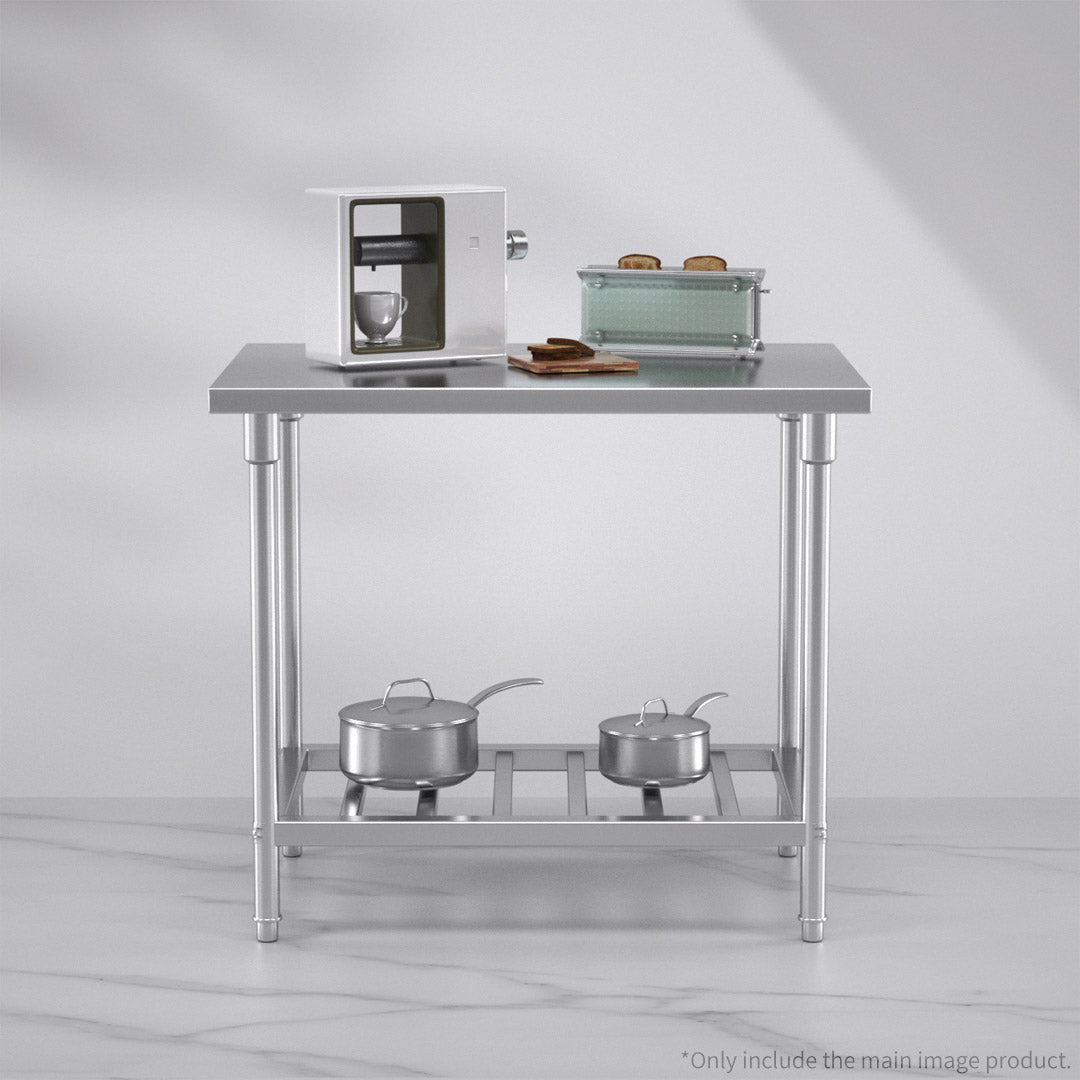 SOGA 100*70*85cm Commercial Catering Kitchen Stainless Steel Prep Work Bench